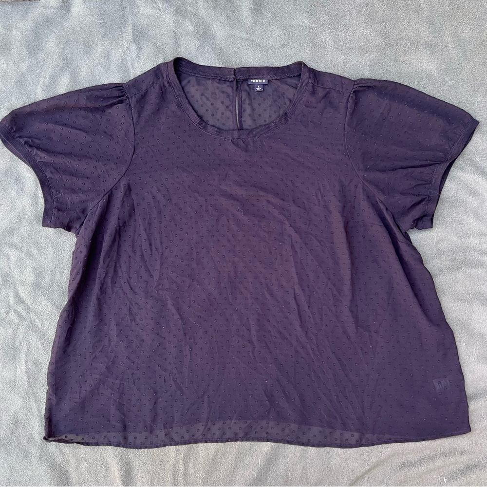 Sheer Swiss Dot Black Blouse